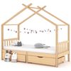 vidaXL Kids Bed Frame with Drawers Solid Pine Wood 90x200 cm