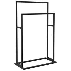 vidaXL Freestanding Towel Rack Black 48x24x78.5 cm Iron