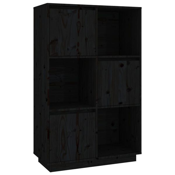vidaXL Highboard Black 74x35x117 cm Solid Wood Pine