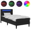 vidaXL Bed Frame with LED Strip Lights Black 90 x 190 cm Faux Leather