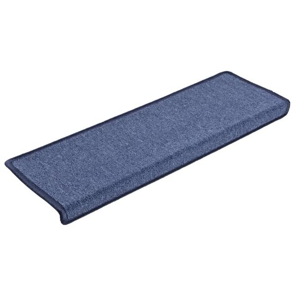 vidaXL Stair Mats 15 pcs 65x21x4 cm Blue Rectangular Edge