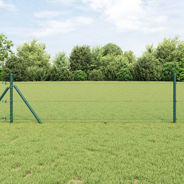 vidaXL Hexagon Fence Green 0.5 x 10 m PVC