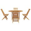 vidaXL Garden Dining Set Folding 5 pcs Brown Solid Teak Wood