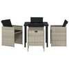 vidaXL Garden Dining Set 5 pcs Light Grey Poly Rattan