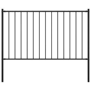 vidaXL Fence Panel "Woerden" with Posts Steel 1,7x0,75 m Black