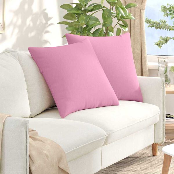 vidaXL Sofa Pillows 2 pcs Pink 80 x 80 cm Fabric