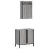 vidaXL 2 Piece Bathroom Furniture Set Grey Sonoma Engineered Wood