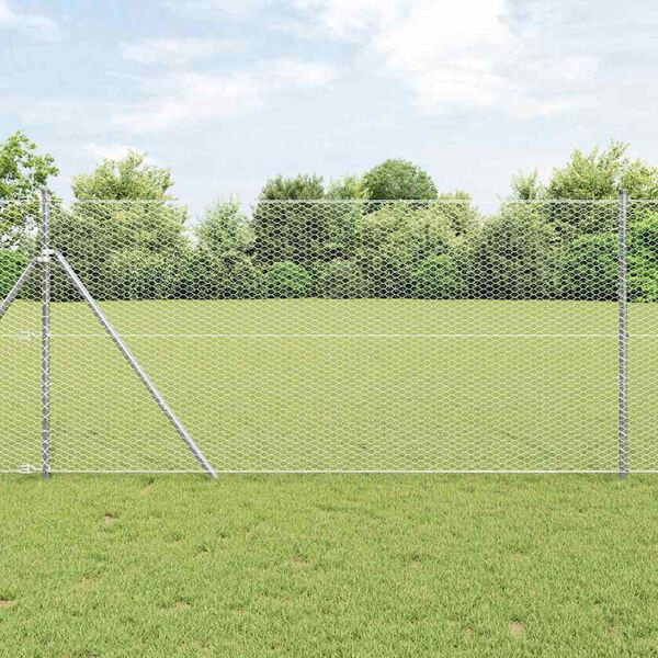 vidaXL Fence Post Silver 100 x 1 m (25 mm mesh) Steel