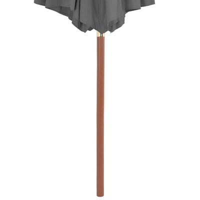 vidaXL Outdoor Parasol with Wooden Pole 300 cm Anthracite