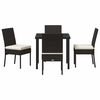 vidaXL Garden Dining Set 5 pcs Cream Powder-Coated Steel
