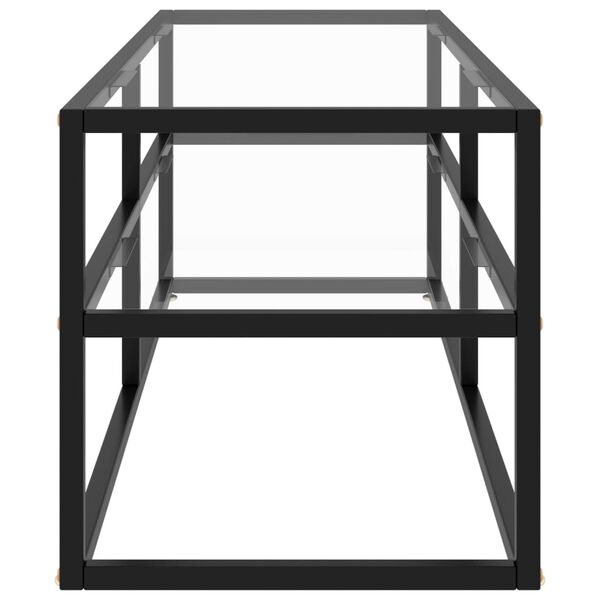 vidaXL TV Cabinet Black with Tempered Glass 120x40x40 cm