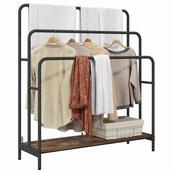 vidaXL Cloth Rack Smoked Oak 90 x 30 x 100.5 cm Engineered wood