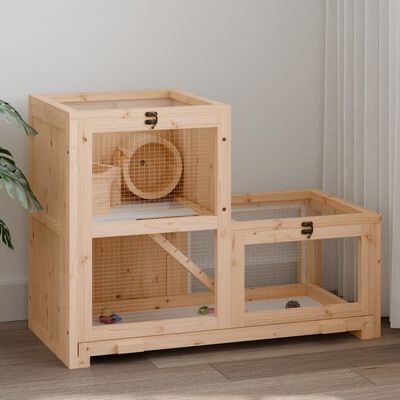 vidaXL Hamster Cage 81x40x60 cm Solid Wood Fir