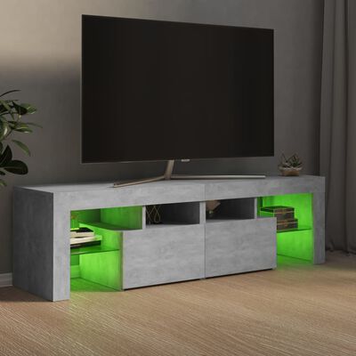 vidaXL TV Cabinet with LED Lights Concrete Grey 140x36.5x40 cm