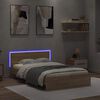 vidaXL Bed Frame with Headboard and LED Sonoma Oak 140x190 cm