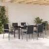 vidaXL Garden Dining Set 7 pcs Black Powder-coated Steel