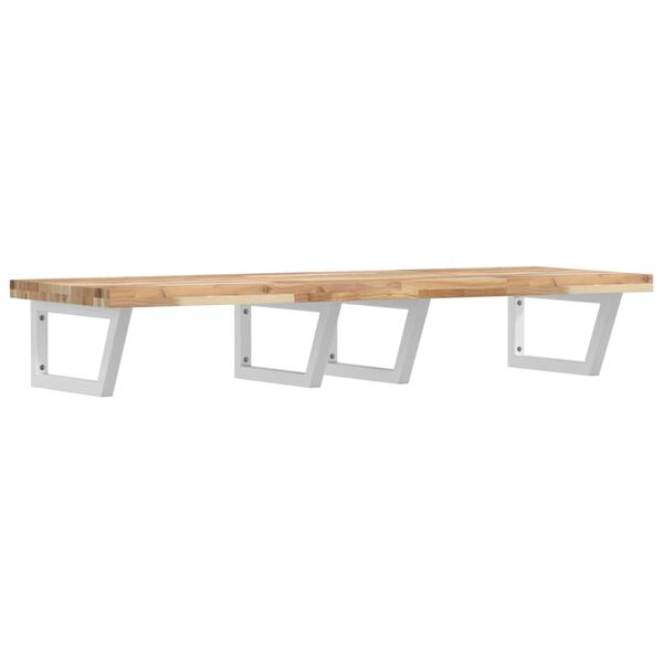 vidaXL Basin Shelf Wall Mounted Steel and Solid Wood Acacia