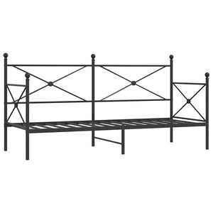 vidaXL Day Bed without Mattress Black 80x200 cm Steel