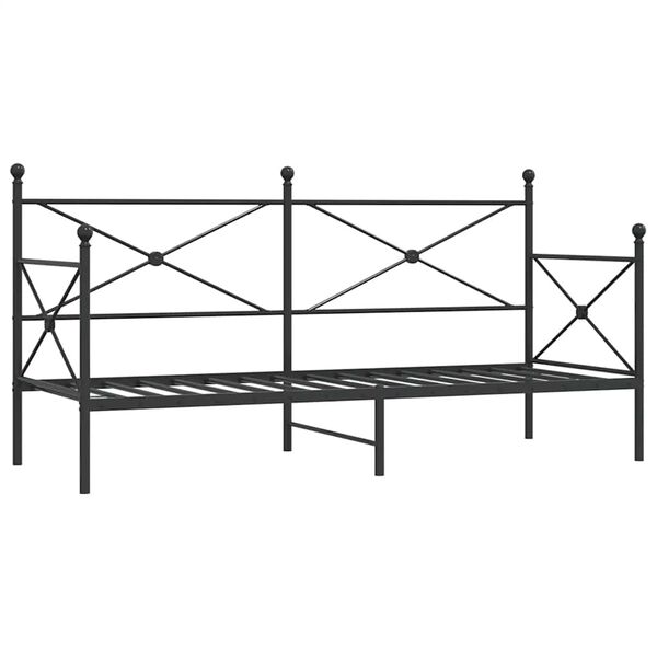 vidaXL Day Bed without Mattress Black 80x200 cm Steel