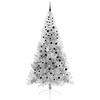vidaXL Artificial Pre-lit Christmas Tree Silver 240 cm PET