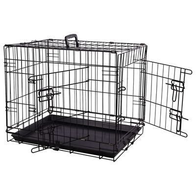 FLAMINGO Pet Wire Cage with Sliding Door Mezo S 43x61x50 cm Black