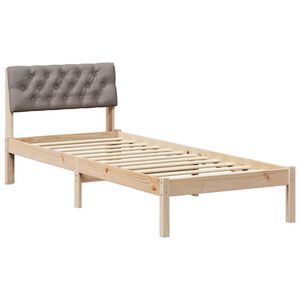 vidaXL Bed frame Brown and taupe 80 x 200 cm Solid pine wood