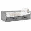 vidaXL Daybed with Drawer with Headboard Grey Sonoma Engineered Wood