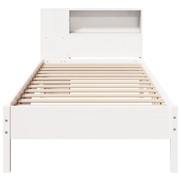 vidaXL Bookcase Bed without Mattress White 90x190 cm Single Solid Wood Pine