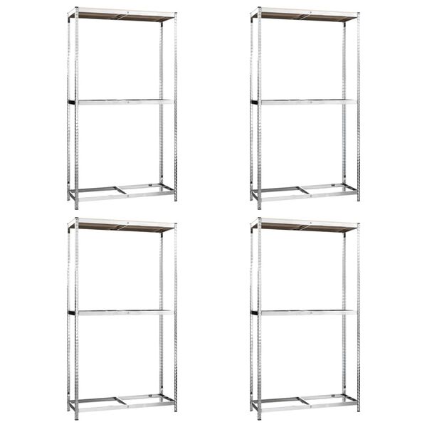 vidaXL 2-Layer Tire Racks 4 pcs Silver 110x40x180 cm Steel