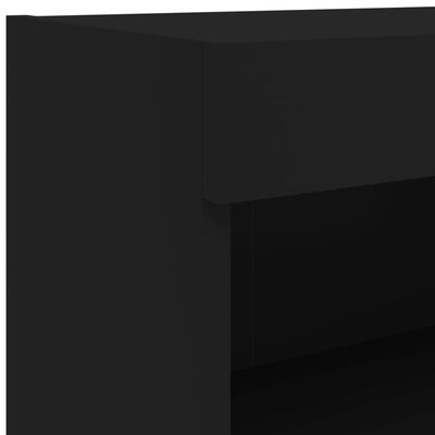 vidaXL 7 Piece TV Wall Cabinet Set with LED Lights Black
