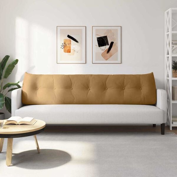 vidaXL Back Pillow Brown 200 x 24 x 50 cm Velvet