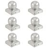 vidaXL Post Caps 6 pcs Globe Final Galvanised Metal 71x71 mm