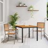 vidaXL Garden Dining Set 3 pcs Grey 90 x 90 x 75 cm Poly Rattan