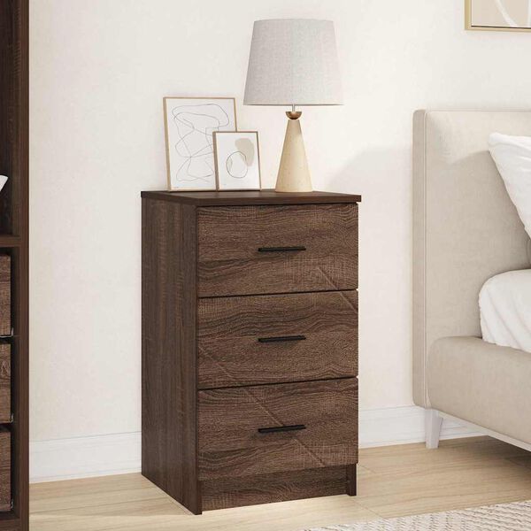 vidaXL Bedside Cabinet Brown oak 38 x 38 x 66 cm Engineered wood