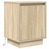 vidaXL Bedside Cabinets with LED Lights&nbsp;2 pcs Sonoma Oak 38x34x50 cm