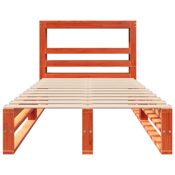 vidaXL Bed Frame without Mattress Wax Brown 90x190 cm Single Solid Wood Pine