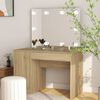 vidaXL Makeup Table with LED Lights 110x55x145 cm MDF Oak