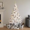 vidaXL Artificial Half Pre-lit Christmas Tree with Ball Set White 180 cm
