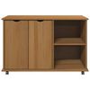 vidaXL Rolling Cabinet Honey Brown 100 x 39 x 65.5 cm Solid Pine Wood