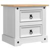 vidaXL Bedside Table with Drawer White 53 x 39 x 47 cm Solid Pine Wood