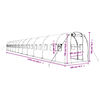 vidaXL Greenhouse with Steel Frame White 44 m&sup2; 22x2x2 m
