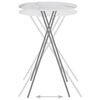 vidaXL Folding Bar Table White &Oslash;80 cm Glass with Marble Texture