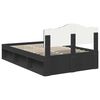 vidaXL Bed Frame with Headboard Black 120 x 200 cm Solid Pine Wood