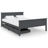vidaXL Bed Frame without Mattress Dark Grey Solid Wood Pine 140x200 cm