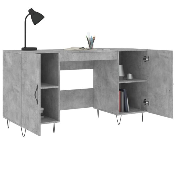 vidaXL Desk Concrete Grey 140x50x75 cm Engineered Wood