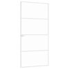 vidaXL Interior Door White 93x201.5 cm Tempered Glass&Aluminium Slim