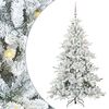 vidaXL Artificial Hinged Christmas Tree White 180 cm PVC and Steel