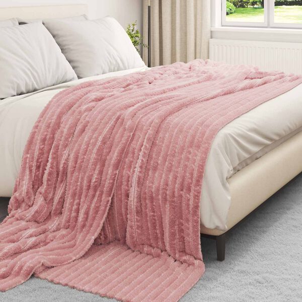 vidaXL Throw Blanket Pink 240 x 220 cm Fleece