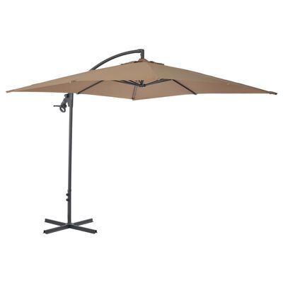 vidaXL Cantilever Umbrella with Steel Pole 250x250 cm Taupe