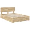 vidaXL Bed Frame with Drawer Sonoma Oak 140 x 200 cm Engineered Wood